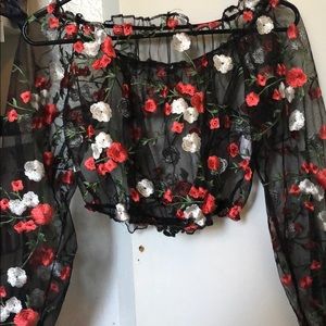 See Through Floral Shirt